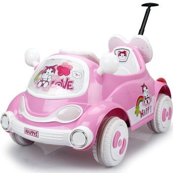 贝瑞佳新款儿童电动车可坐卡通车遥控四轮汽车