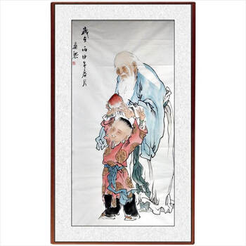 何奕兴《童子献寿》