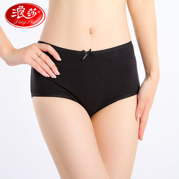 <em>浪莎</em>正品 天然纯棉<em>中高腰女式内裤</em>蝴蝶结装饰