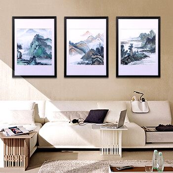 艾法 客厅有框装饰画 玄关书房壁画 沙发背景墙三联画 货到付款 AF-ZSH032 50*70