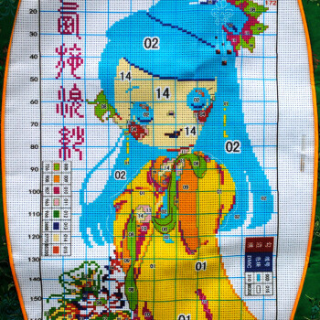 
                                        鸿胤皇室蒙娜丽莎十字绣抱枕一对精准印花古典四大美女卡通人物汽车靠垫客厅新款沙发靠枕头套情侣 88062-88064四件套 长0.46米*宽0.46米                
