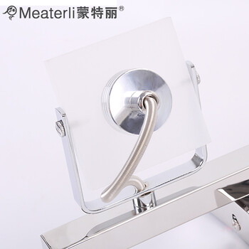 蒙特丽时尚不锈钢LED镜前水晶壁灯卫生间浴室灯饰3601-3 可多角度旋转 4.5W
