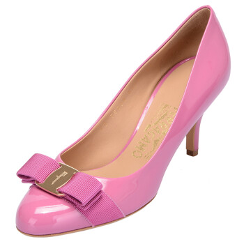 Salvatore Ferragamo 菲拉格慕 女士CARLA 70系列粉红色牛皮高跟鞋 0634193 6/36.5码 D