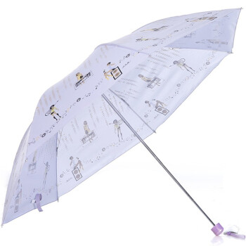 天堂 粉彩天堂防紫外线三折超轻晴雨伞铅笔伞 307E紫色