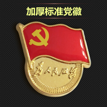 欧唛加厚党徽磁扣别针党徽为人民服务 加厚党徽胸章蝴蝶扣【加厚】