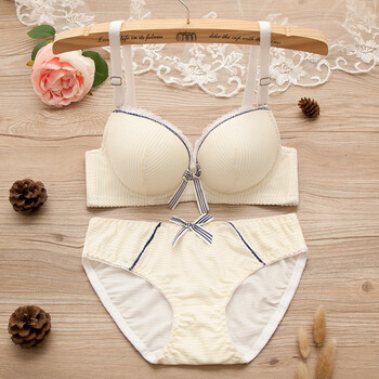 文胸无钢圈白色聚拢甜美可爱蕾丝少女初高中学生日系内衣套装胸罩