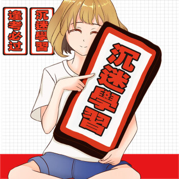 美琦动漫 沉迷学习系列抱枕表情包 创意二次元抱枕靠垫 动漫周边 逢考