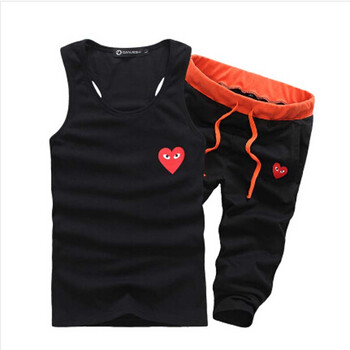 2014夏装新款男士 运动短袖套装<em>打底</em>背心短袖