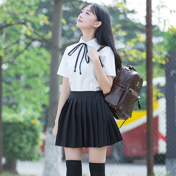 日系森女学院风英伦学生日韩班服校服套装制服百褶裙长袖水手服 短袖