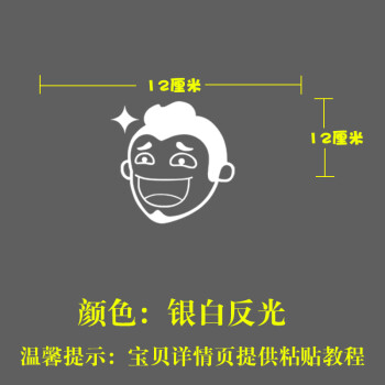 搞笑内涵段子车贴tv贴纸反光贴个性定制 拉花段友创意汽车贴 头像银白