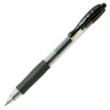 百乐（PILOT） BL-G2-5 糖果色按制啫喱笔 超细签字笔中性笔 黑色 2支装0.5mm粗细