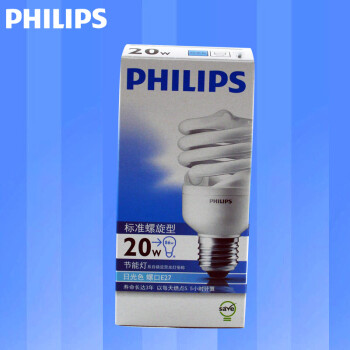 
                                                            飞利浦PHILIPS  节能灯泡 螺旋型 三基色 E27大螺口 20w 日光色(白光)                