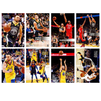 nba篮球明星库里海报墙贴纸 勇士队2018全新写真卧室壁画一套八张 米