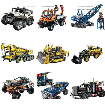 乐拼兼容乐高科技系列机械组工程车拼插拼装积木遥控电动模型玩具 酒