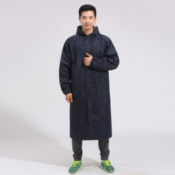 长款雨衣时尚连体雨披加厚牛津布男女户外徒步 藏青色 xxl