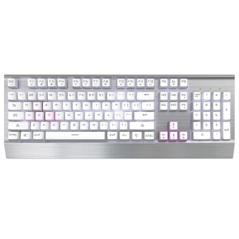 多彩（DeLUX）机械高手Ⅲ 网咖专用版机械键盘 104键全键无冲背光游戏键盘  青轴 银白色
