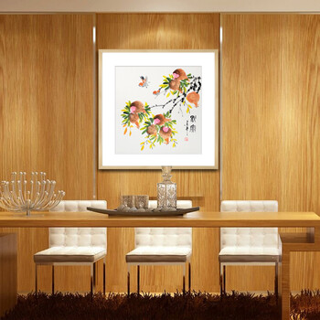 
                                        领格 实木有框装饰画 蒋小松手绘 国画  现代客厅办公室书房挂画 花鸟 福禄图GHN-0047 尺寸70cm*70cm 原木外框  其它外框联系客服                
