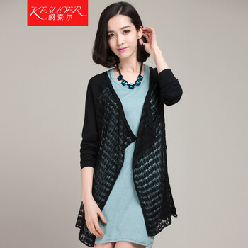 kesuoer 2014秋装上新<em>镂空</em>淑女气质糖果色中长