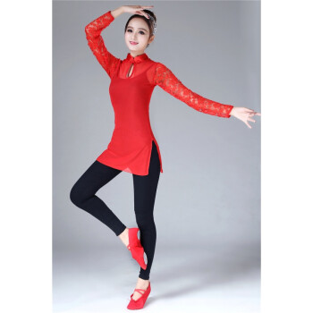 练功服女成人 体操服舞蹈服装网纱基训服上衣古典舞纱