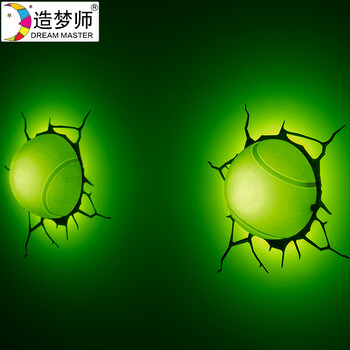 
                                        造梦师现代卧室灯具楼梯过道美式创意圆球壁灯LED灯儿童房小夜灯 黄色                