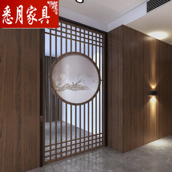 中式实木屏风时尚客厅餐厅隔断公司办公室装饰屏风古典大厅进门玄关座