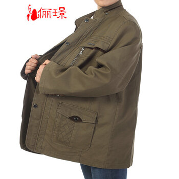 俪璟中老年<em>男装</em> 春装大号<em>男装外套</em> <em>中年</em>男<em>夹克</em>