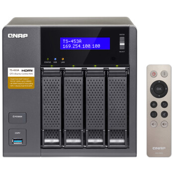 威联通（QNAP）TS-453A 4G内存 NAS网络存储器 四核四网卡 双系统