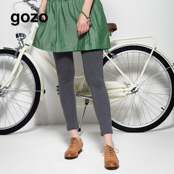 gozo  秋季新款  打底裤  清新印花由脚边蔓延  GC4A301500 深灰色 L