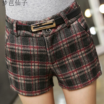 梦芭仙子<em>2015秋冬</em>新款毛呢<em>短裤女</em>加厚高腰百