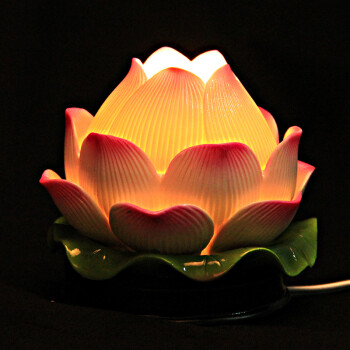 
                                        茗丰堂佛艺佛教用品供佛灯供奉陶瓷莲花灯佛供灯长明灯佛具                