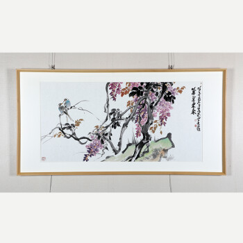 谢运南 著名花鸟画家 四尺横幅写意花鸟《尝佳果》取自画家本人