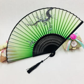 扇子女生扇子一笑古典折扇宣纸复古手摇跳舞扇面工艺礼品绢扇舞蹈折扇