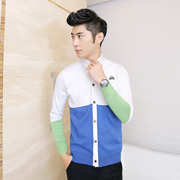 南派<em>服饰</em> 2014<em>男士</em>秋装新款 V领<em>开衫</em>时尚毛衣