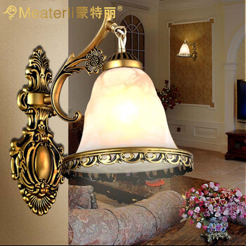 蒙特丽 玄关走廊过道壁灯9055A-B 欧式复古仿云石灯具(B)