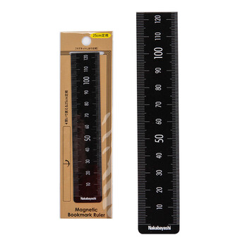 仲林（Nakabayashi）25cm折叠刻度直尺磁性书签学习办公通用尺子 雅黑 DBR-LD