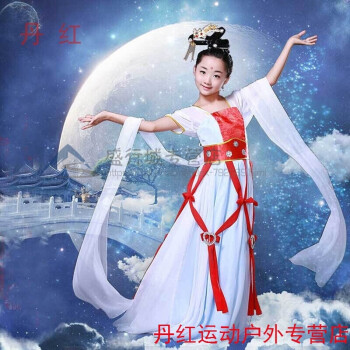 气盖世儿童古装元旦演出舞蹈服装嫦娥仙子仙女飞天古装套装 160cm