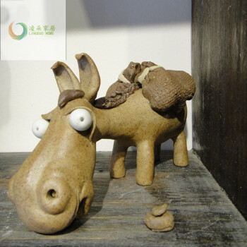 画尚(halsanr) 陶瓷艺术品摆件家居饰品创意动物摆设手工陶艺工艺品小