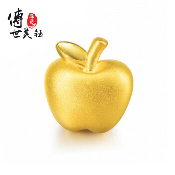 传世美钰 黄金转运珠 3D硬金苹果转运珠 送红