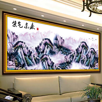 
                                        鸿胤蒙娜丽莎粘钻十字绣钻石秀满钻新款钻石画紫气东来5D钻石绣贴钻画客厅风景画系列砖石画点钻 Z327(MK1235) 长1.86米*宽0.69米                