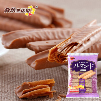 布尔本 Bourbon 日本进口零食品 朱古力千层酥脆饼干巧克力可可蛋卷96.2g 糕点 1包