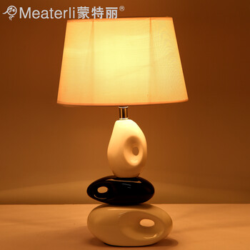 蒙特丽客厅卧室床头办公台灯 MTL22 现代时尚陶瓷灯体灯饰灯具（B） 8810 高420mm 带省电王LED光源