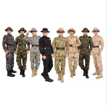 新款户外男军迷彩服沙漠作战服丛林迷彩作训服美国军服套服 四色丛林