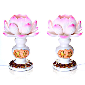
                                        茗丰堂佛艺 佛教用品供佛灯 供奉陶瓷莲花灯佛供灯 长明灯佛具（佛光普照）                
