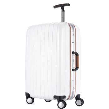 银座 JF60Y-1 时尚单拉杆铝框拉杆箱万向轮 旅行箱硬箱行李箱男女箱包 货到付款28英寸白色