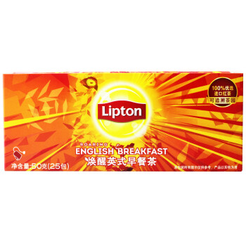 立顿（Lipton） 茶叶 红茶 焕醒英式早餐茶25包 50g
