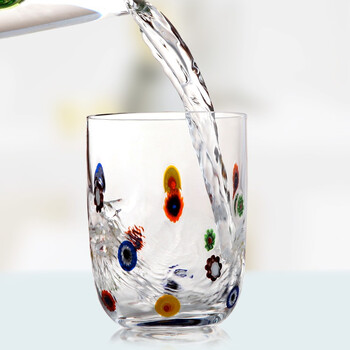 Homix Millefiori无铅水晶玻璃水杯果汁杯Ⅱ款 透明