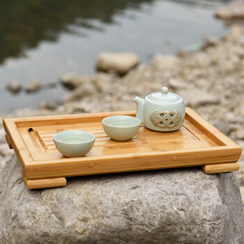 
                                        竹咏汇 楠竹茶盘托盘 功夫茶盘 茶具盘茶台竹制茶杯茶壶盘 茶台茶海盛水排水款式 小平板                