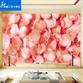 无缝大型壁画客厅电视背景墙壁纸卧室床头墙布玫瑰花卉3d立体墙纸