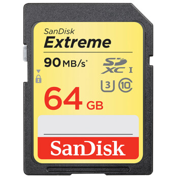 闪迪（SanDisk）至尊极速SDXC UHS-I存储卡 64GB Class10 读速90MB/s