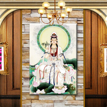 
                                        5d钻石画满钻观音菩萨钻石十字绣客厅新款玄关DIY装饰画西方三圣圆钻满钻钻石绣坐莲观音 5D炫彩实色圆钻 满钻 小版【53x84cm】                